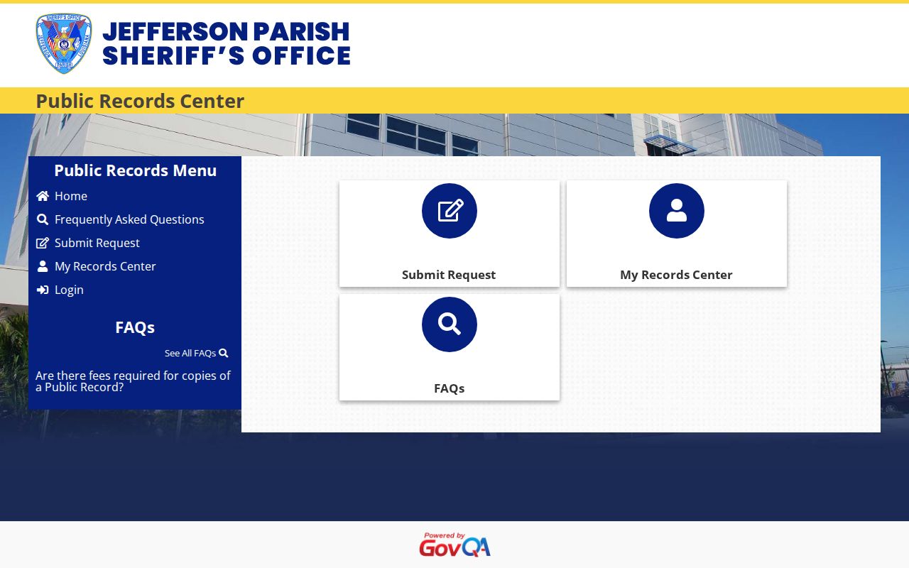 Jefferson Parish arrest history JPSO public records portal