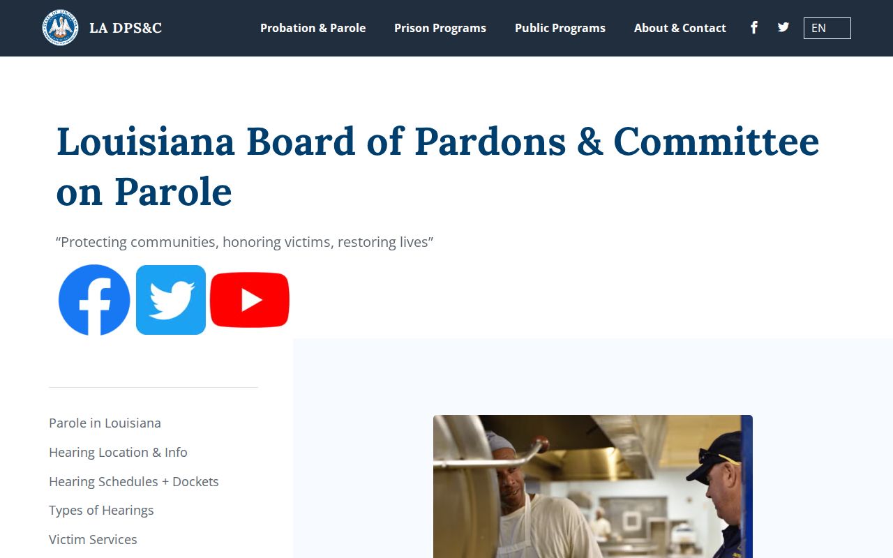 Harahan criminal history Louisiana pardons and parole information