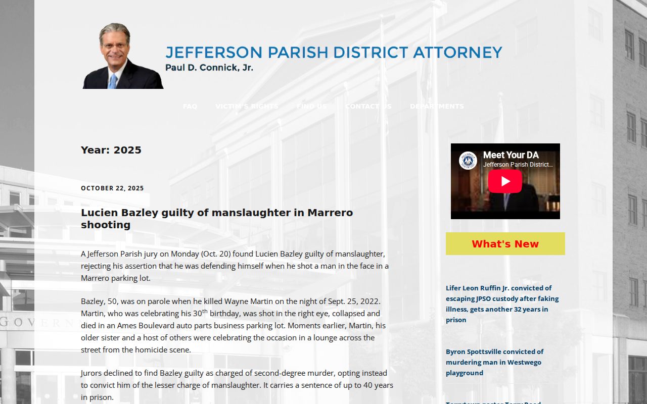 Kenner criminal history District Attorney news archive