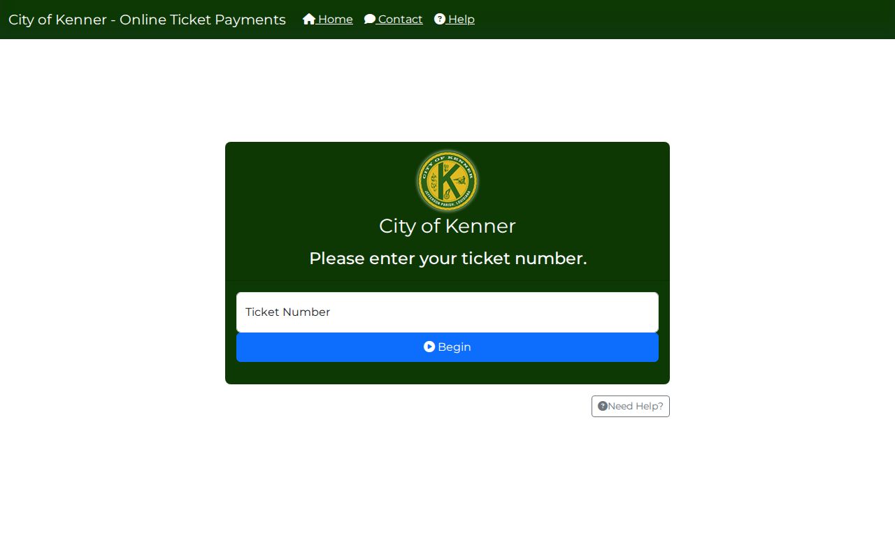 Kenner criminal history ticket payment portal