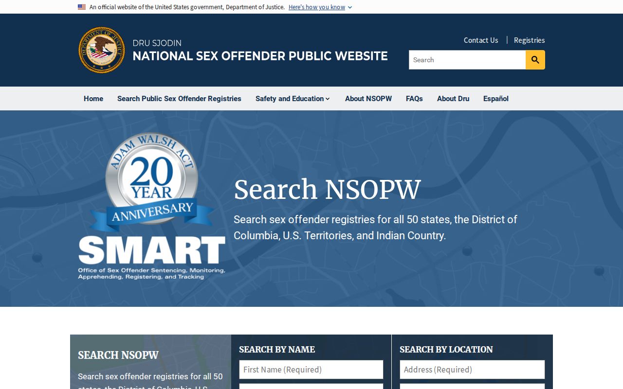 Jefferson Parish sex offender check through the national NSOPW search